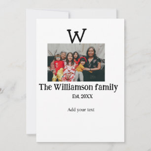 Voeg familienaam foto jaar rustieke reünie kaart