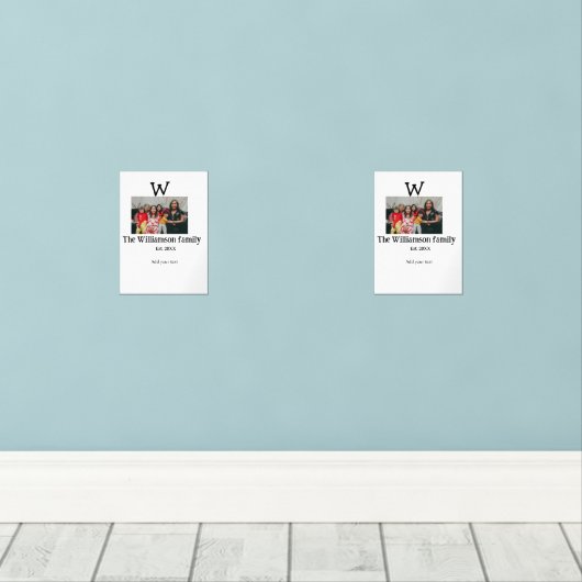 Voeg familienaam foto jaar rustieke  reünie muurkunst sets (Houten vloer)