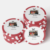 Voeg familienaam foto jaar rustieke  reünie poker chips (Opstapeling)