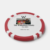 Voeg familienaam foto jaar rustieke  reünie poker chips (Enkel)
