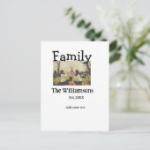 Voeg familienaam foto jaar rustieke  sjabloon briefkaart (Staand voorkant)