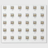 Voeg familienaam foto jaar rustieke sjabloon cadeaupapier (Vlak)