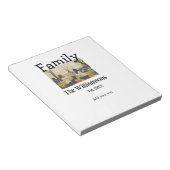 Voeg familienaam foto jaar rustieke  sjabloon notitieblok (Schuin)