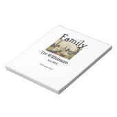 Voeg familienaam foto jaar rustieke  sjabloon notitieblok (Linkerzijde)