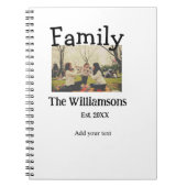 Voeg familienaam foto jaar rustieke  sjabloon notitieboek (Voorkant)