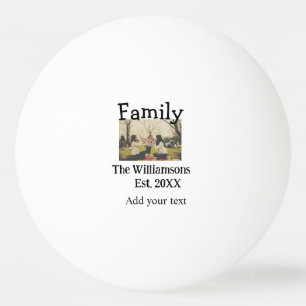 Voeg familienaam foto jaar rustieke  sjabloon pingpongbal