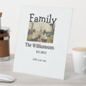 Voeg familienaam foto jaar rustieke  sjabloon reclamebord met voetstuk (Insitu)