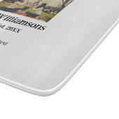 Voeg familienaam foto jaar rustieke  sjabloon snijplank (Hoek)