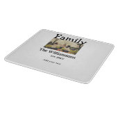 Voeg familienaam foto jaar rustieke  sjabloon snijplank (Hoek)