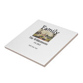 Voeg familienaam foto jaar rustieke  sjabloon tegeltje (Zijkant)