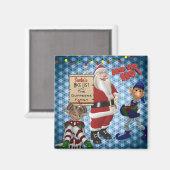 Voeg Familienaam "Lijst van Nice van de Kerstman"  Magneet (Voorkant / Achterkant)