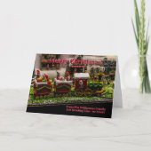 Voeg familienaam Model Stoomtrein Kerstmis toe Kaart (Voorkant)