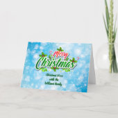 Voeg Familienaam Tekst Matching Kerstmis toe Kaart (Voorkant)