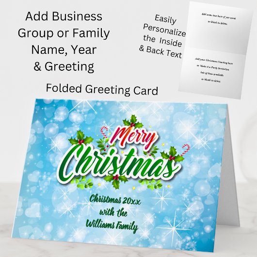 Voeg Familienaam Tekst Matching Kerstmis toe Kaart