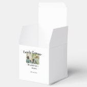 Voeg familienaam toe foto jaar rustieke vakantie bedankdoosjes (Geopend)