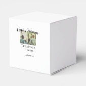 Voeg familienaam toe foto jaar rustieke vakantie bedankdoosjes (Achterkant)
