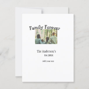 Voeg familienaam toe foto jaar rustieke  vakantie briefkaart