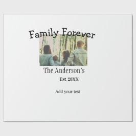 Voeg familienaam toe foto jaar rustieke vakantie cadeaupapier