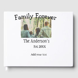 Voeg familienaam toe foto jaar rustieke vakantie gastenboek