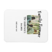 Voeg familienaam toe foto jaar rustieke  vakantie magneet (Horizontaal)