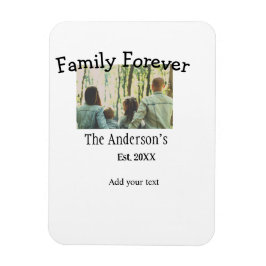 Voeg familienaam toe foto jaar rustieke vakantie magneet