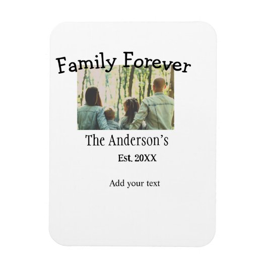 Voeg familienaam toe foto jaar rustieke  vakantie magneet (Verticaal)