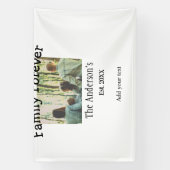 Voeg familienaam toe foto jaar rustieke  vakantie spandoek (Verticaal)