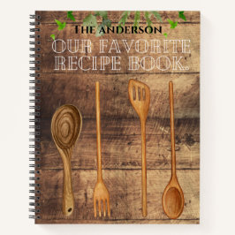 Voeg familienaam toe Ons favoriete recept Rustiek Notitieboek