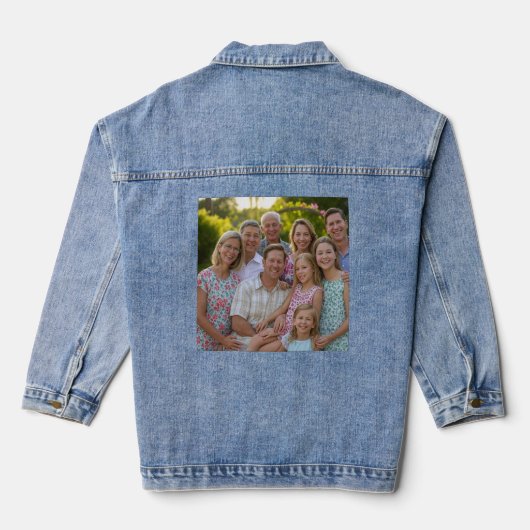 Voeg familiereünie toe Foto aanpassen Denim Jacket (Achterkant)