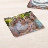 Voeg familiereünie toe Foto aanpassen Kartonnen Onderzetters (Schuin)