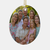 Voeg familiereünie toe Foto aanpassen Keramisch Ornament (Rechts)