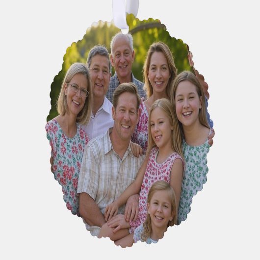 Voeg familiereünie toe Foto aanpassen Ornament Kaart (Links)