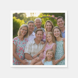 Voeg familiereünie toe Foto aanpassen Servet