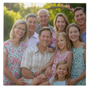 Voeg familiereünie toe Foto aanpassen Tegeltje