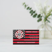 Voeg Fire Dept Embem toe | Brandweerman Visitekaartje (Staand voorkant)