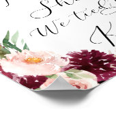 Voeg Floral toe Neem een Shot Script Reception Bar Poster (Hoek)