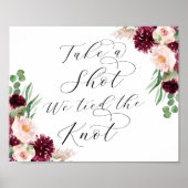 Voeg Floral toe Neem een Shot Script Reception Bar Poster (Voorkant)
