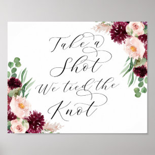 Voeg Floral toe Neem een Shot Script Reception Bar Poster