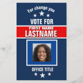 Voeg Foto Aangepaste Campagne politieke Sjabloon t Flyer (Achterkant)