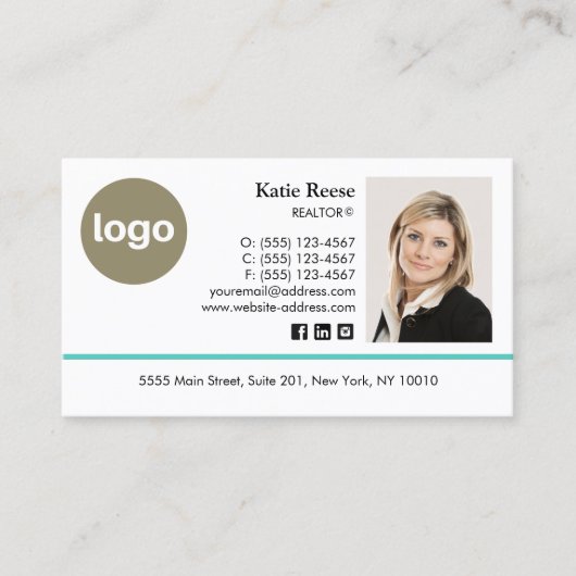 Voeg Foto en Logo Real Estate Professional Busine Visitekaartje (Voorkant)