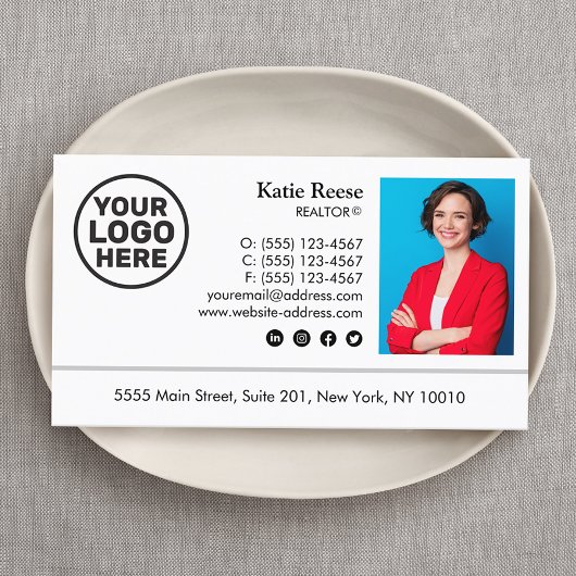 Voeg Foto en Logo Real Estate Professional toe Visitekaartje