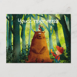 Voeg foto en tekst  waterverf natuur Groen Briefkaart