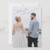 Voeg foto engagement party QR code uitnodiging toe (Voorkant)