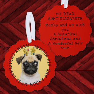 Voeg foto Funny Christmas Cat Keepsake Jaarlijks P Ornament Kaart