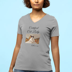 Voeg Foto Gym Actieve Kleding Kat Dame Lichtgewich T-shirt