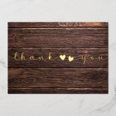   Voeg foto minimaal modern script rustieke bedank Folie Feestdagenkaart (Voorkant)