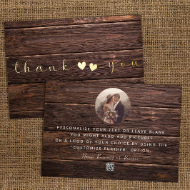   Voeg foto minimaal modern script rustieke bedank Folie Feestdagenkaart