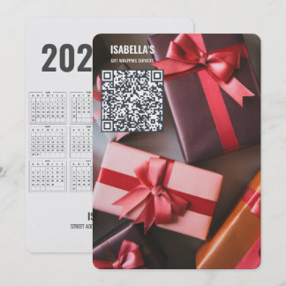 Voeg Foto QR Code Kerst Bedrijfs Vakantiekaart Toe Feestdagenkaart