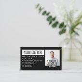 Voeg Foto Qr Code Logo Vastgoed toe Visitekaartje (Staand voorkant)