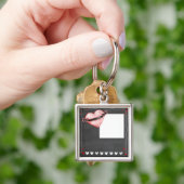Voeg foto, tekst aan geschenk van het karton, onli sleutelhanger (Hand)